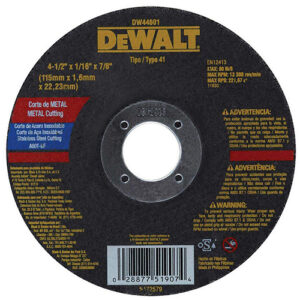 4 1/2IN X 1.6MM X 7/8IN FCW METAL CUT, DW44601