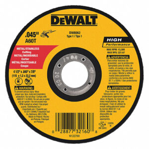 DISCO DE CORTE AC 4-1/2X1/16X7/8, DW8062 Z